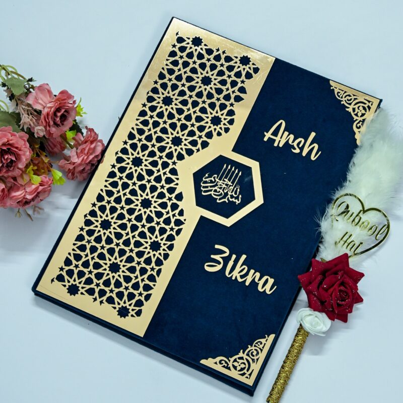 Star Design Nikah Nama Red &Navy Blue or White